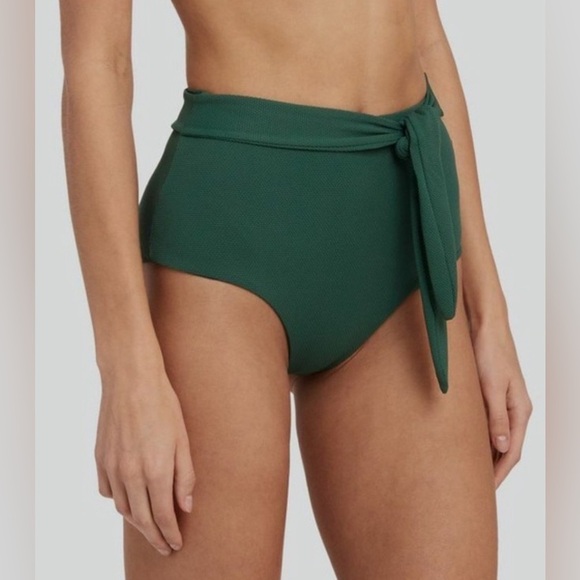 NWT EBERJEY Pique Nina High Waisted TIE BELT Bikini Bottom BOTTOMS ONLY L - Picture 2 of 3